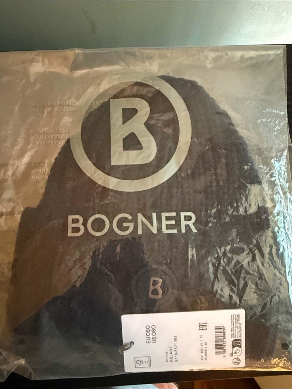 Bogner Navy Blue Knit Logo Beanie